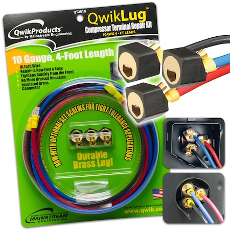 QWIKPRODUCTS QwikLug Terminal repair lugs 10 AWG, 4ft leads QT2910